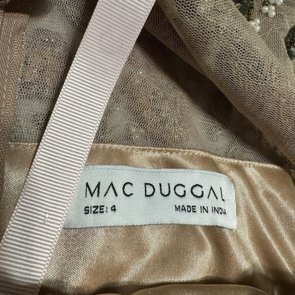 MAC DUGGAL 5533 Embellished Gown 4 Antique Rose High Neck Long Sleeves NWT $798 - Picture 6 of 16